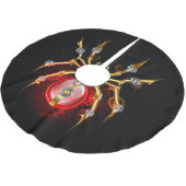 Steampunkspinne auf schwarz polyester weihnachtsbaumdecke (Schrägansicht)