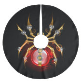 Steampunkspinne auf schwarz polyester weihnachtsbaumdecke (Vorderseite)