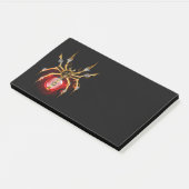 Steampunkspinne auf schwarz post-it klebezettel (angewinkelt)
