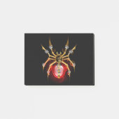Steampunkspinne auf schwarz post-it klebezettel (Vorderseite)