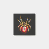 Steampunkspinne auf schwarz post-it klebezettel (Vorderseite)