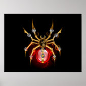 Steampunkspinne auf schwarz poster (Vorne)