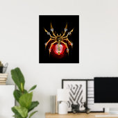 Steampunkspinne auf schwarz poster (Heimbüro)