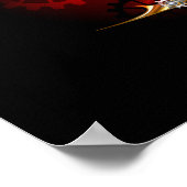 Steampunkspinne auf schwarz poster (Ecke)