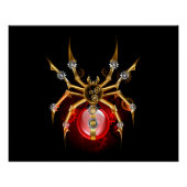 Steampunkspinne auf schwarz poster (Vorderseite)