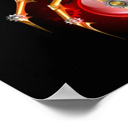 Steampunkspinne auf schwarz poster (Ecke)