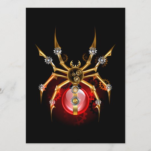 Steampunkspinne auf schwarz programm (Vorderseite)