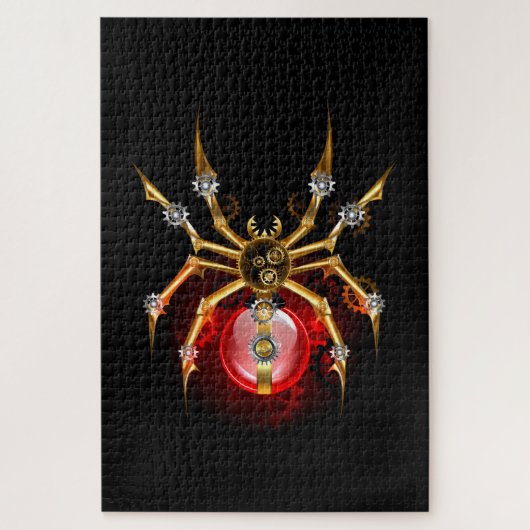 Steampunkspinne auf schwarz puzzle (Vertikal)