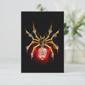 Steampunkspinne auf schwarz RSVP karte (Stehend Vorderseite)