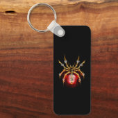 Steampunkspinne auf schwarz schlüsselanhänger (Vorderseite)