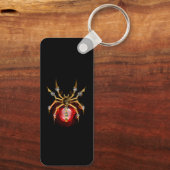 Steampunkspinne auf schwarz schlüsselanhänger (Rückseite)