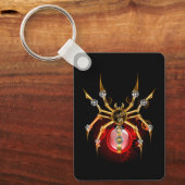 Steampunkspinne auf schwarz schlüsselanhänger (Vorderseite)