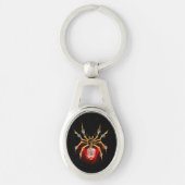 Steampunkspinne auf schwarz schlüsselanhänger (Vorderseite)