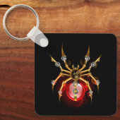 Steampunkspinne auf schwarz schlüsselanhänger (Vorderseite)