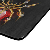 Steampunkspinne auf schwarz schneidebrett (Ecke)