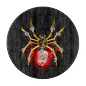Steampunkspinne auf schwarz schneidebrett (Vorderseite)