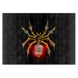 Steampunkspinne auf schwarz schneidebrett