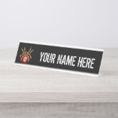 Steampunkspinne auf schwarz schreibtischnamensplakette (Vorderseite )