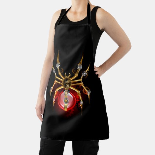 Steampunkspinne auf schwarz schürze (InSitu)