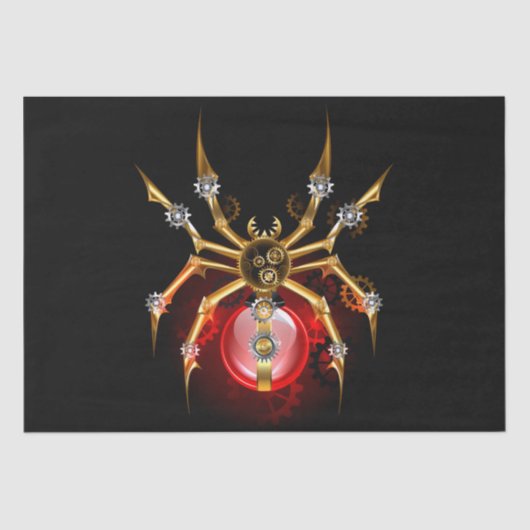Steampunkspinne auf schwarz seidenpapier (Vorderseite)