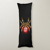 Steampunkspinne auf schwarz seitenschläferkissen (Rückseite (Vertikal))