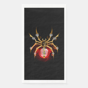 Steampunkspinne auf schwarz serviette