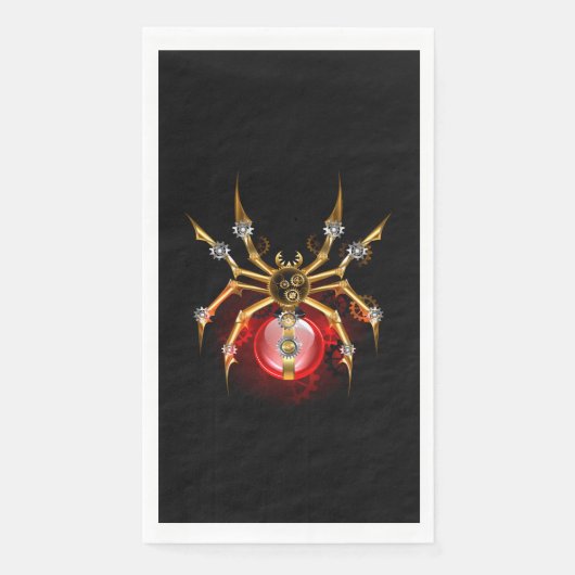 Steampunkspinne auf schwarz serviette (Vorderseite)