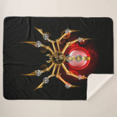 Steampunkspinne auf schwarz sherpadecke (Vorderseite (Horizontal))