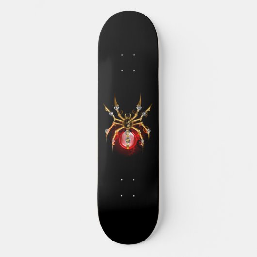 Steampunkspinne auf schwarz skateboard (Vorderseite)