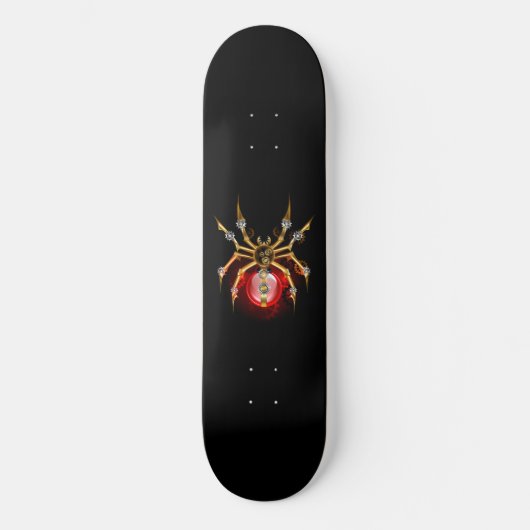 Steampunkspinne auf schwarz skateboard (Vorderseite)