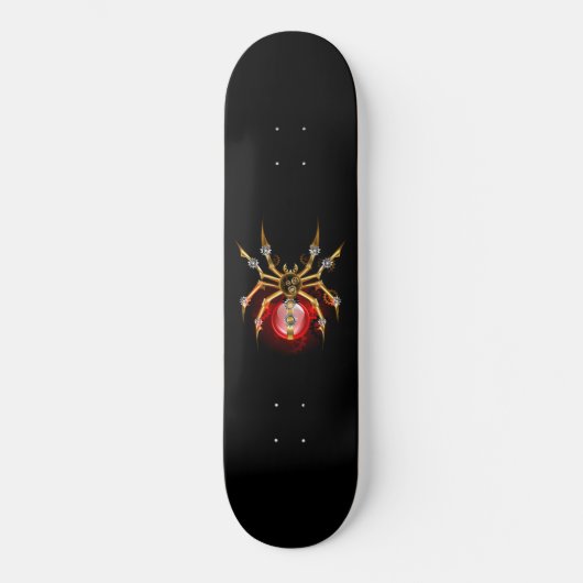 Steampunkspinne auf schwarz skateboard (Vorderseite)