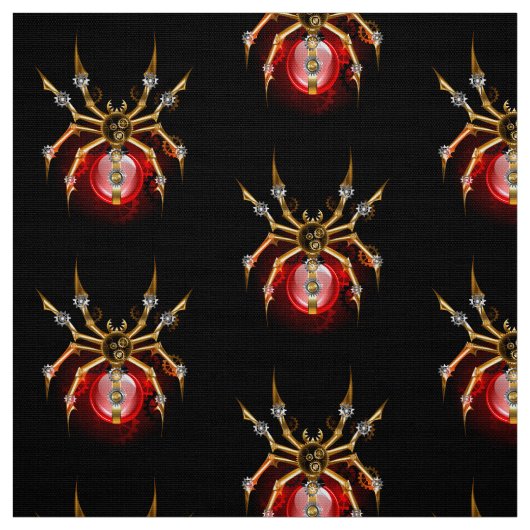 Steampunkspinne auf schwarz stoff (Muster)