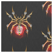 Steampunkspinne auf schwarz stoff (Nahaufnahme)