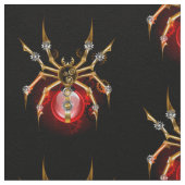 Steampunkspinne auf schwarz stoff (Nahaufnahme)