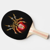 Steampunkspinne auf schwarz tischtennis schläger (Seitenansicht)