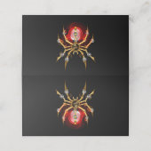 Steampunkspinne auf schwarz treuekarte (Außenseite Aufgefaltet)