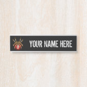 Steampunkspinne auf schwarz türschild (Vorderseite )