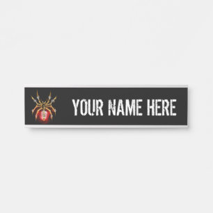 Steampunkspinne auf schwarz türschild