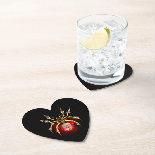 Steampunkspinne auf schwarz untersetzer (Vor Ort)