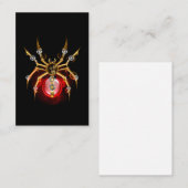 Steampunkspinne auf schwarz visitenkarte (Vorne/Hinten)