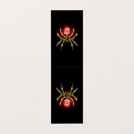 Steampunkspinne auf schwarz visitenkarten (Außenseite Aufgefaltet)