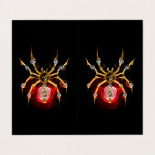 Steampunkspinne auf schwarz visitenkarten (Außenseite Aufgefaltet)