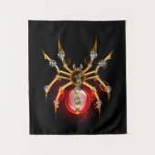 Steampunkspinne auf schwarz wandteppich (Vorderseite)