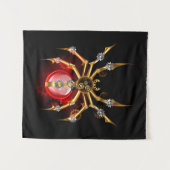 Steampunkspinne auf schwarz wandteppich (Vorderseite (Horizontal))