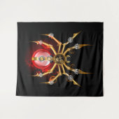 Steampunkspinne auf schwarz wandteppich (Vorderseite (Horizontal))
