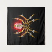 Steampunkspinne auf schwarz wandteppich (Vorderseite (Horizontal))