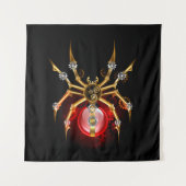 Steampunkspinne auf schwarz wandteppich (Vorderseite)