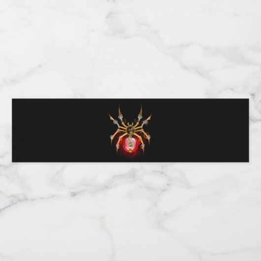 Steampunkspinne auf schwarz wasserflaschenetikett (Einzelnes Label)