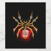 Steampunkspinne auf schwarz weinetikett (Einzelnes Label)