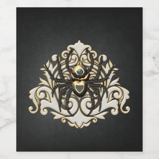 Steampunkspinne Weinetikett (Einzelnes Label)